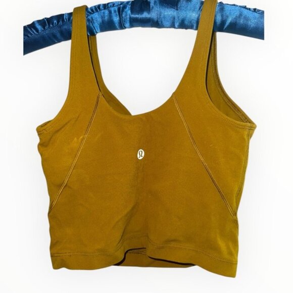 Lululemon 2021 Align BUTTER NULU active Tank top cropped Gold Spice Yellow sz 0 - Picture 5 of 6